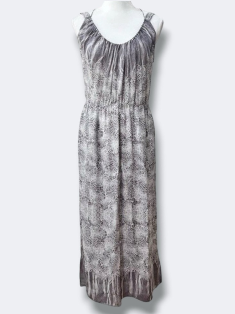 Anthropologie A Common Thread Maxi Dress Women’s Small Gray 100% Silk Summer